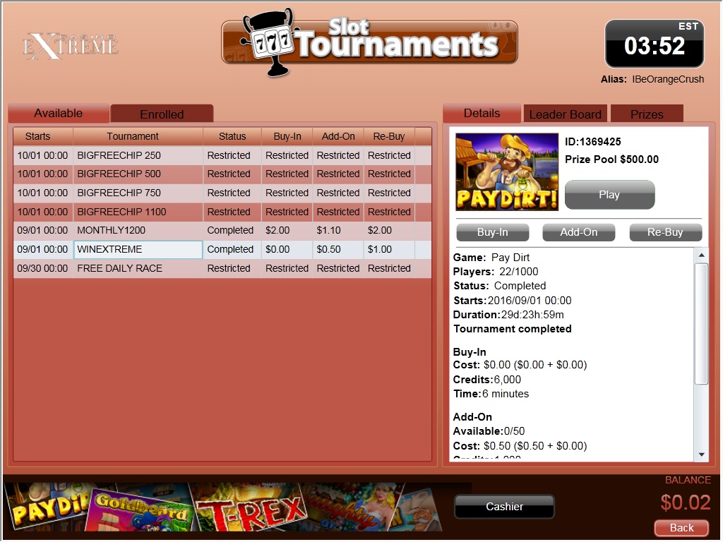 Casino extreme tournaments